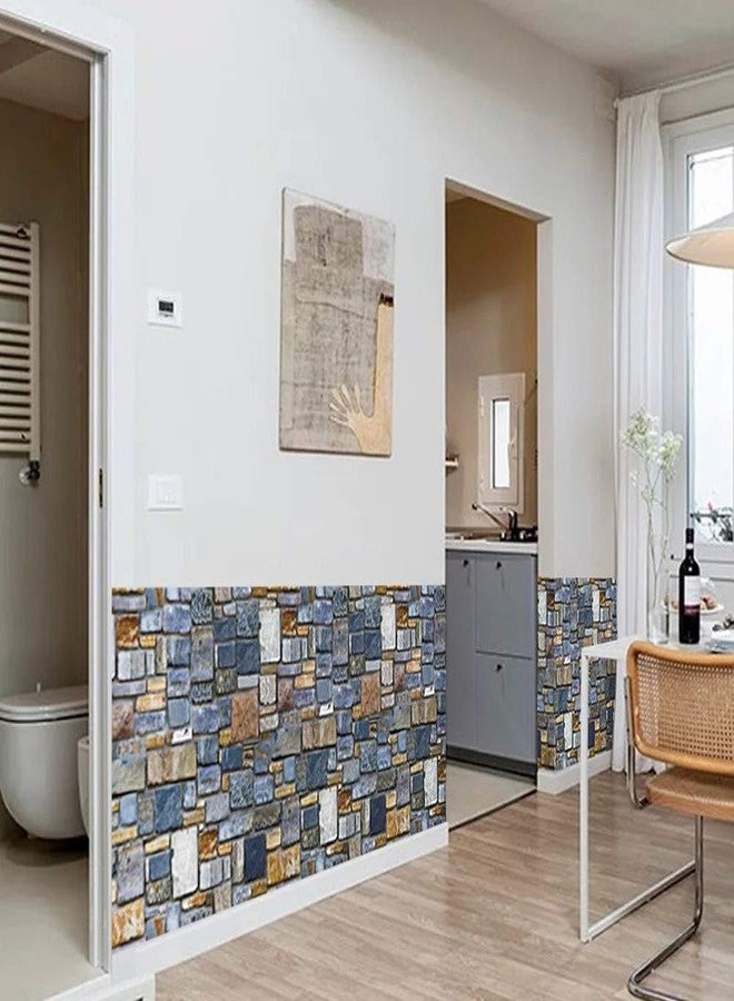 Yancorp ورق لاصق من يانكورب، مقاس 18 × 120 بوصة، بنقشة الطوب، ورق لاصق ذاتي اللصق بنقشة الحجر، أغطية جدران المطبخ والمدفأة - Image 4